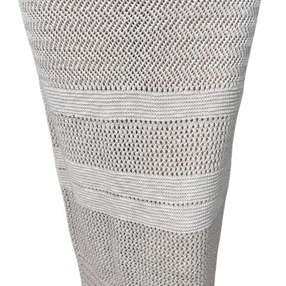 Abercrombie & Fitch Beige Sheer Stripe Crochet Cover Up Maxi Skirt SZ L - Picture 4 of 9